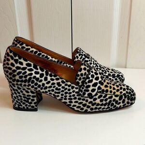 Vintage Doll Factory Animal Print Heeled Loafer 8